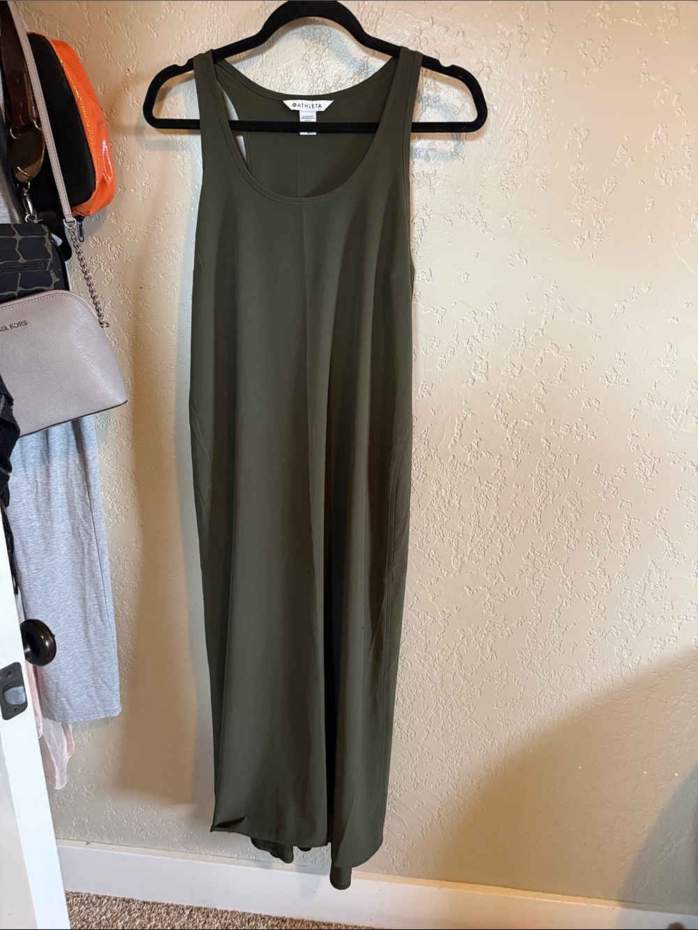 Athleta Presidio Traveler Maxi Dress Size M Aspen Green With Pockets